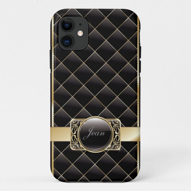 Coque Case-Mate iPhone Luxe Gold Striped Diamond Bricks iPhone 5 Coque (Dos)