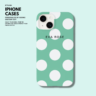 Coque Case-Mate iPhone Moderne Sage Vert Grand Pois iPhone 14 Coque