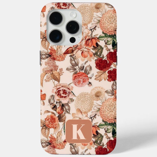 Coque Case-Mate iPhone Monogramme Automne Automne coque iphone Floral (Verso)
