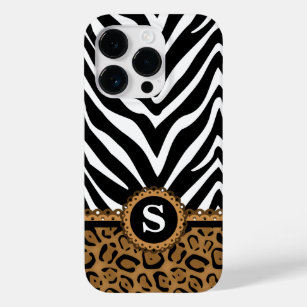 Coque Case-Mate iPhone Monogramme de zèbre et léopard
