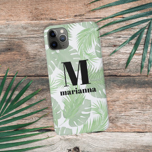 Coque Case-Mate iPhone Monogramme Feuilles de palmiers à la mode initial