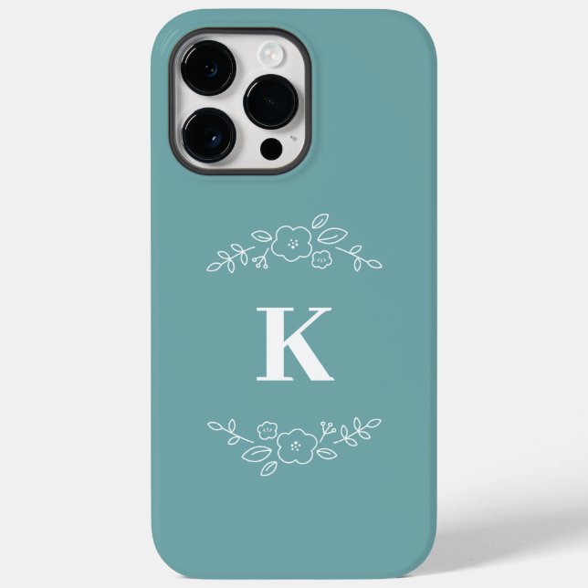 Coque Case-Mate iPhone monogramme floral blanc iPhone / coque ipad (Verso)