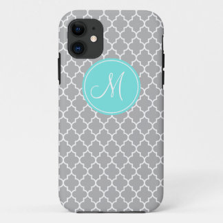 Coque Case-Mate iPhone Monogramme Gris Quatrefoil Motif iPhone 5/5s Coque
