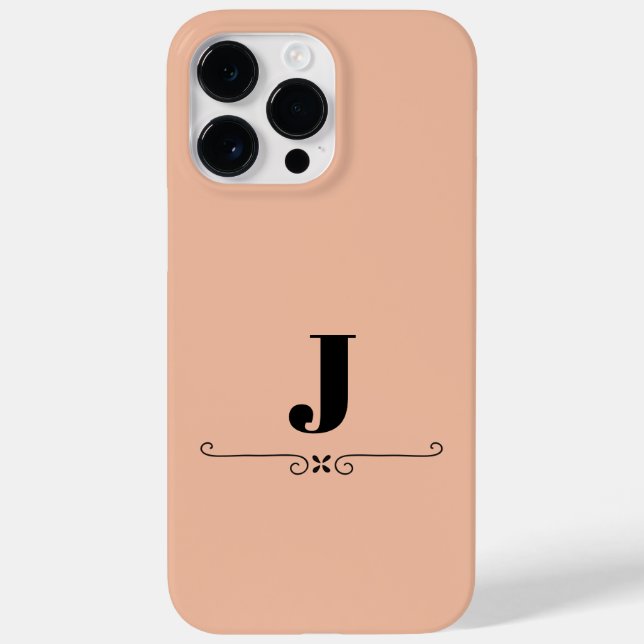 Coque Case-Mate iPhone Monogramme J, Floraison noire, coque iphone Coque- (Verso)