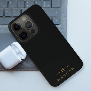 Coque Case-Mate iPhone Monogramme Noir   Élégant minimaliste moderne