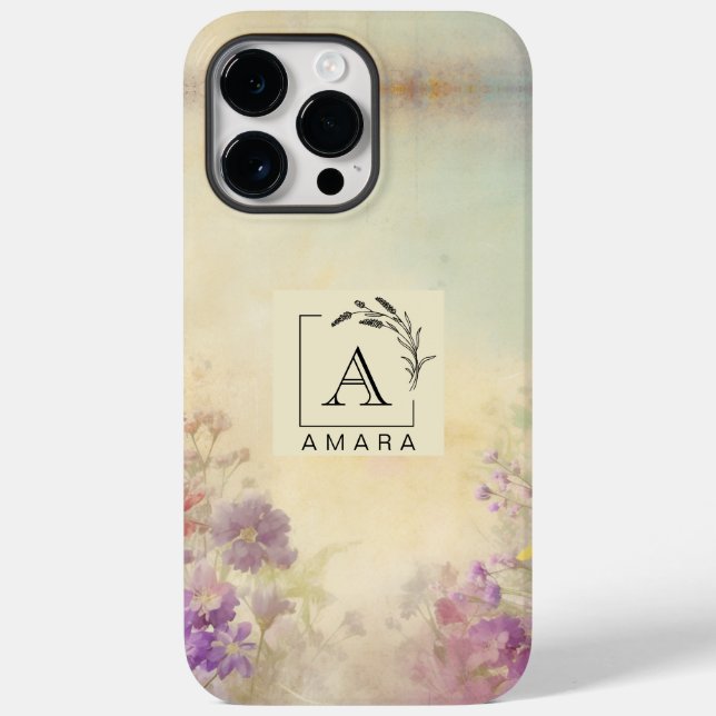 Coque Case-Mate iPhone Monogramme personnalisé iPhone 14 Pro Max Coque (Verso)