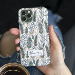Coque Case-Mate iPhone motif botanique à feuillage persistant personnalis