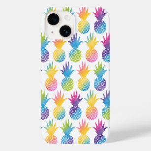 Coque Case-Mate iPhone Motif d'aquarelle arc-en-ciel d'ananas tropical