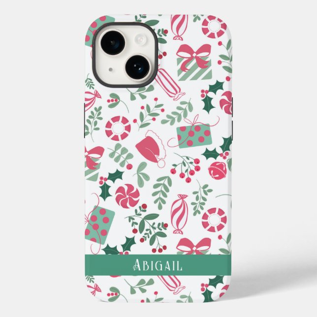 Coque Case-Mate iPhone Motif de Noël festif Coque-Mate iPhone 14 Coque (Verso)