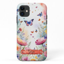 Multicolor Papillon & Fleurs iPhone / coque ipad