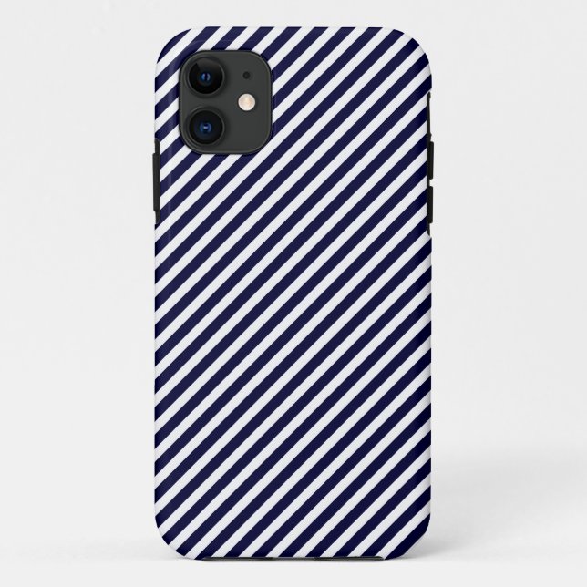 Coque Case-Mate iPhone Navy Blue & White Striped iPhone 5 Coque (Dos)