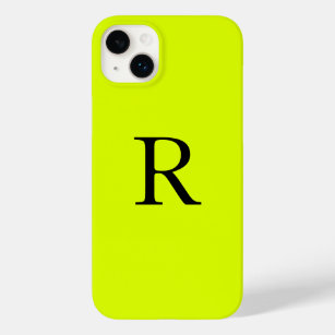 Coque Case-Mate iPhone Nom du monogramme Chartreuse jaune néon
