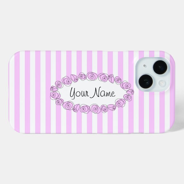 Coque Case-Mate iPhone Nom Lilac rose coque iphone rayé horizontal (Verso (horizontal))