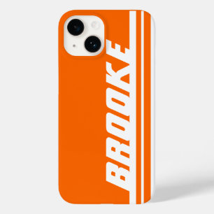 Coque Case-Mate iPhone Nom orange & blanc strié coque iphone sport