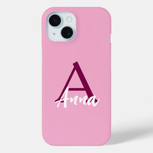Coque Case-Mate iPhone Nom personnalisé Pink iPhone 15 Coque