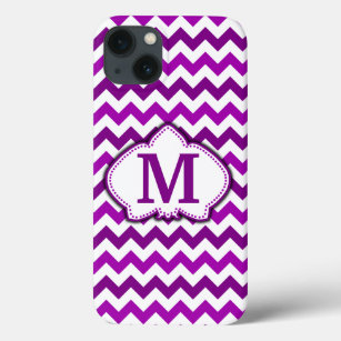 Coque Case-Mate iPhone Orchid Purple Chevron Personnalisé Monogramme