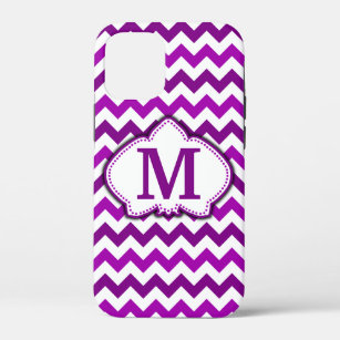 Coque Case-Mate iPhone Orchid Purple Chevron Personnalisé Monogramme