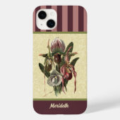 Coque Case-Mate iPhone Orchidée de chèvre verte Boho Lady avec nom (Back)