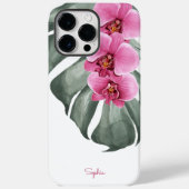 Coque Case-Mate iPhone Orchidées roses chaudes Flore tropicale avec votre (Back)
