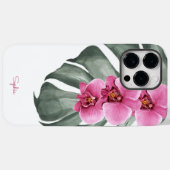 Coque Case-Mate iPhone Orchidées roses chaudes Flore tropicale avec votre (Back (Horizontal))