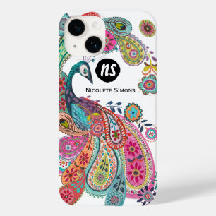 Coque Case-Mate iPhone Paon Floral Coloré Lumineux Coque Iphone