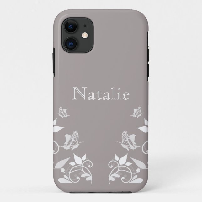 Coque Case-Mate iPhone Papillon ivoire Floral BT iPhone 5 Coque (Dos)