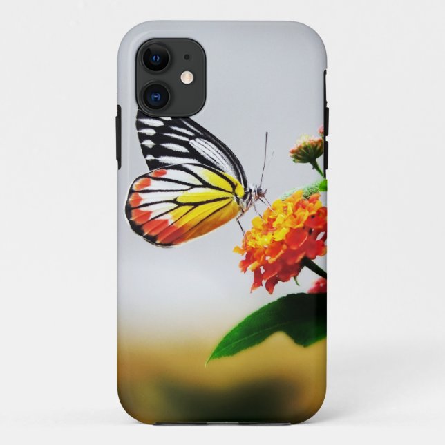 Coque Case-Mate iPhone Papillon sur coque iphone de fleurs (Dos)