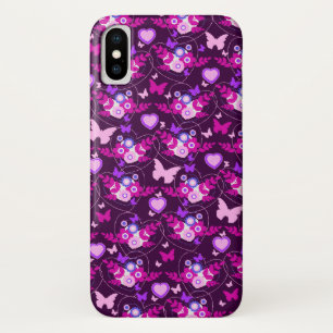 Coque Case-Mate iPhone Papillons floraux & coeurs coque iphone rose