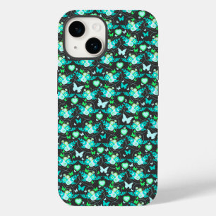 Coque Case-Mate iPhone Papillons floraux & coeurs jade coque iphone