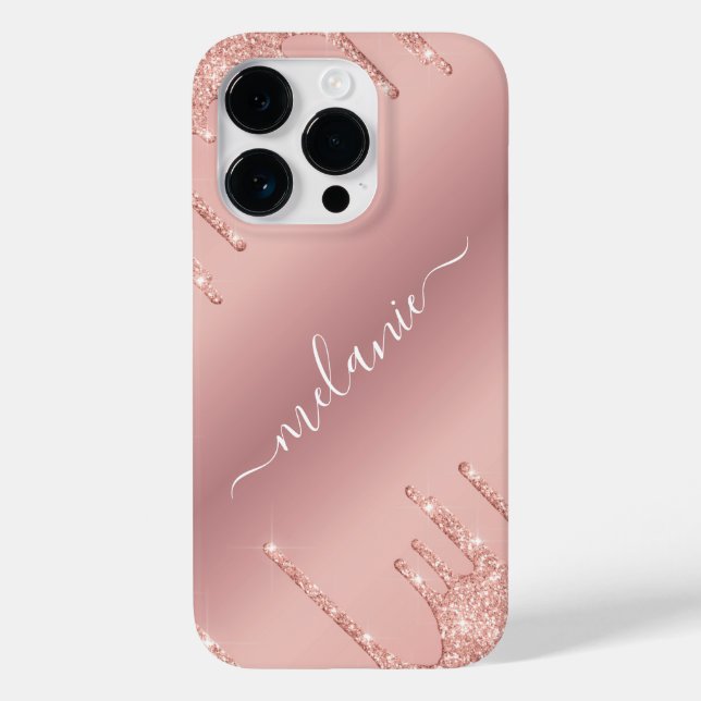 Coque Case-Mate iPhone Parties scintillant de Rose de coque iphone de nom (Verso)