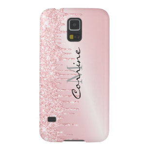 Coque Galaxy S5 Parties scintillant de séchage rose brillant métal