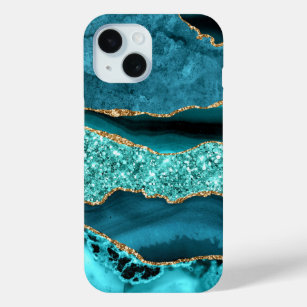Coque Case-Mate iPhone Parties scintillant turquoise Blue Gold Aqua Turqu