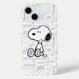 Coque Case-Mate iPhone PEANUTS   Snoopy on Black White Comics