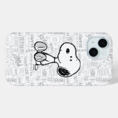 Coque Case-Mate iPhone PEANUTS | Snoopy on Black White Comics (Back (Horizontal))