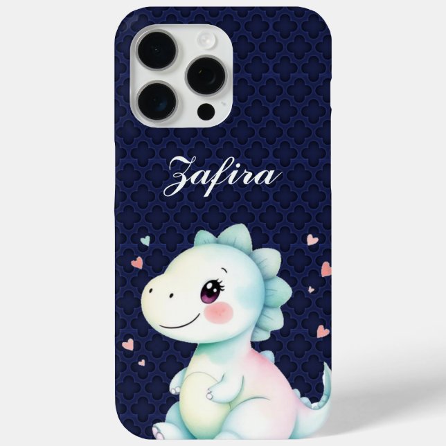 Coque Case-Mate iPhone Personnalisé Cute Dinosaur coque iphone 15 pro (Verso)