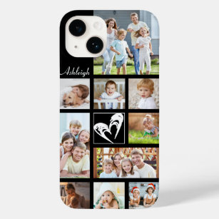 Coque Case-Mate iPhone Photo Collage Heart Love Nom Couleur personnalisée