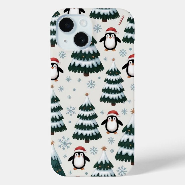 Coque Case-Mate iPhone Pingouin et arbre de Noël iPhone / coque ipad (Verso)