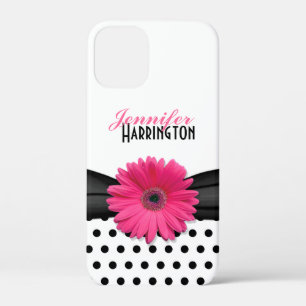 Coque Case-Mate iPhone Pink Gerber Daisy Black Polka Dot iPhone 6 coque
