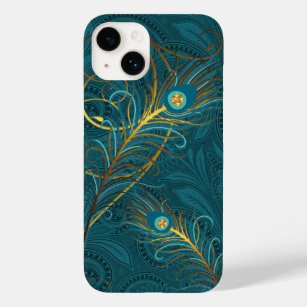 Coque Case-Mate iPhone Plumes Peacock turquoises avec Paisley