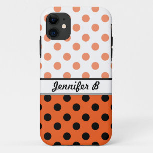 Coque Case-Mate iPhone Pois orange et iPhone noir 5 Coque