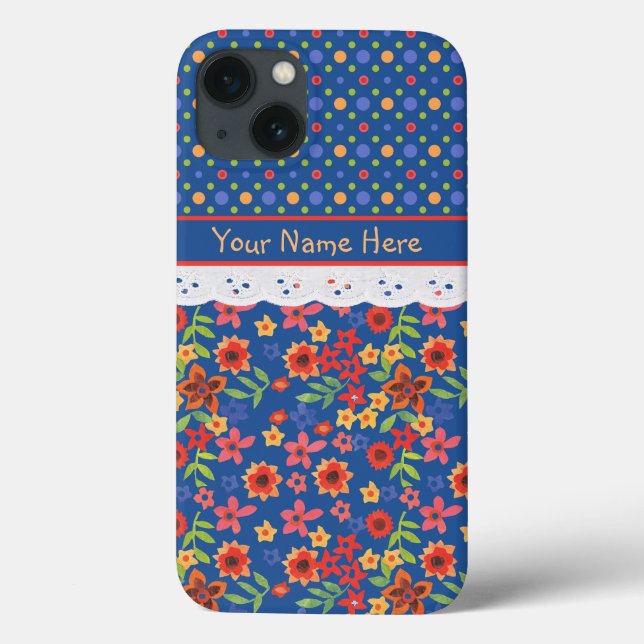 Coque Case-Mate iPhone Polkas floral Faux Lace sur mesure iPhone 6 Coque (Verso)