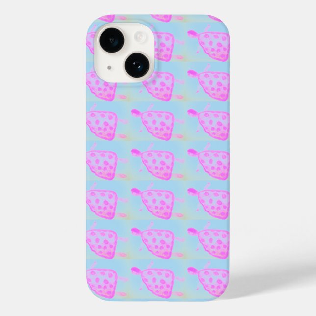 Coque Case-Mate iPhone Pomme coque iphone rose et bleu tortue (Verso)