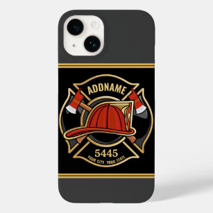 Coque Case-Mate iPhone Pompier AJOUTER LE NOM Insigne du service de pompi