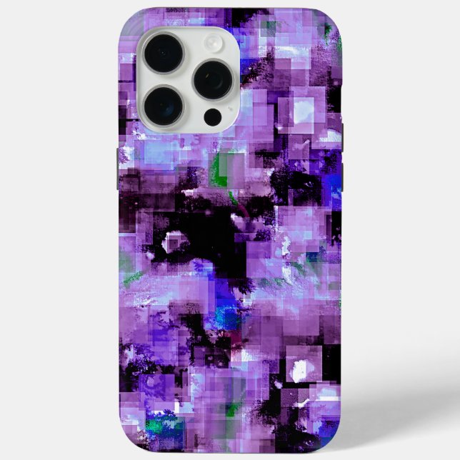 Coque Case-Mate iPhone Purple Pixelated iPhone 15 Pro Max Coque (Verso)