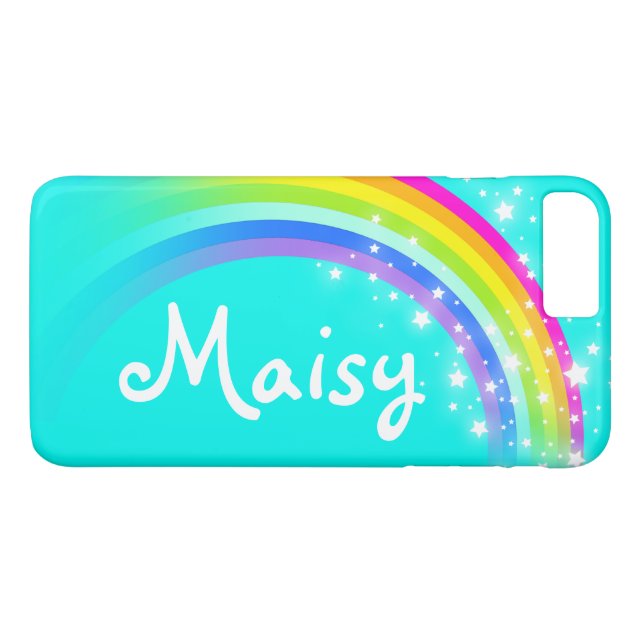 Coque Case-Mate iPhone Rainbow aqua vous ajouter coque iphone de nom cour (Dos (Horizontal))