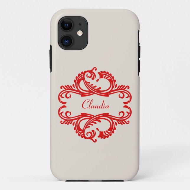 Coque Case-Mate iPhone Red Chic Damask BT iPhone 5 Coque (Dos)