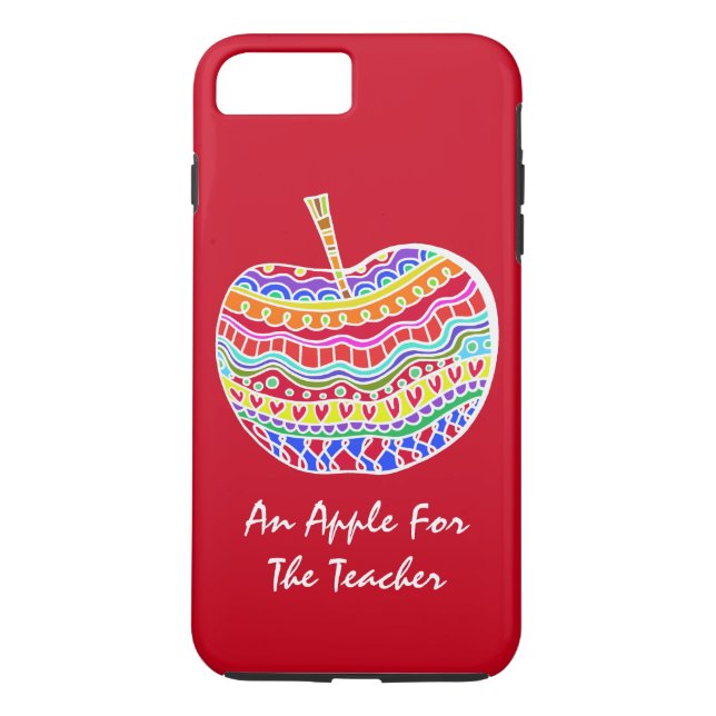 Coque Case-Mate iPhone Red Folk Art Apple Teacher's iPhone 7 Plus coque (Dos)