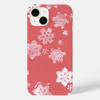 Red Snowflakes iPhone 14 Barley There Coque