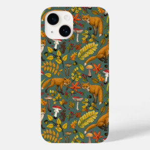 Coque Case-Mate iPhone Renard d'automne sur pin vert