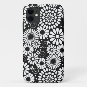 Coque Case-Mate iPhone Retro noir fleurs blanches iPhone 5 Coque